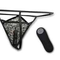 BAILE vibrációs bugyi Wild Butterfly Panty With Bullet - leopárd mintával díszített bugyi, behelyezhető vibrátorral, távirányítóval, vízálló, elemes