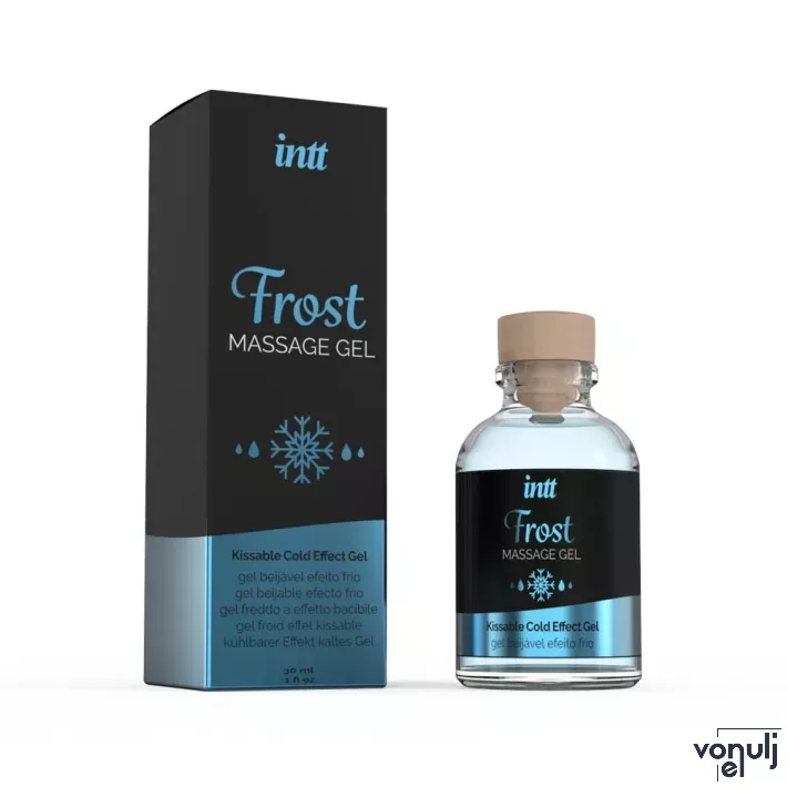 INTT masszázsgél Massage Gel Frost Glass Bottle 30 ml - ehető, hűsítő hatású