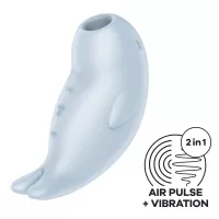 SATISFYER léghullámos csiklóizgató Seal You Soon - kék színben,érintésmentes léghullámos és rezgő funkcióval,vízálló,akkumulátoros