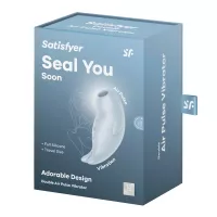 SATISFYER léghullámos csiklóizgató Seal You Soon - kék színben,érintésmentes léghullámos és rezgő funkcióval,vízálló,akkumulátoros