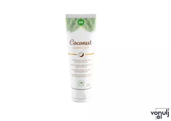 INTT intim síkosító Vegan Coconut Lubricant Tube Pack 100 ml - vízbázisú, vegán, ehető, kókusz ízű, óvszerhez és segédeszközhöz is