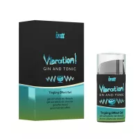 INTT stimuláló gél Vibration Gin&Tonic Airless Bottle 15 ml - csiklóstimuláló, orális szexhez is, gin-tonic ízű, melegítő és bizsergető hatással