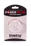 LOVETOY péniszgyűrű Power Plus Cockring 8 - áttetsző, külső stimuláló felülettel, vízálló, vibráció nélküli