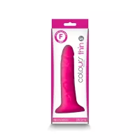 NS NOVELTIES élethű dildó Pleasures Thin 5" Dildo Pink - közepes méretű, rózsaszín színben, letapasztható, szilikon (15,8 cm)