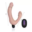 LOVETOY Strap-on vibrátor Rechargeable IJOY Strapless Strap-on - testszínű, kétágú, hajlítható, távirányítós, akkumulátoros, (12,7 cm)