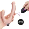 LOVETOY Strap-on vibrátor Rechargeable IJOY Strapless Strap-on - testszínű, kétágú, hajlítható, távirányítós, akkumulátoros, (12,7 cm)