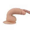 LOVETOY élethű dildó 7" REAL EXTREME - közepes méretű, herékkel, letapasztható, PVC (18 cm)