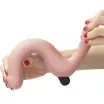 LOVETOY Strap-on vibrátor Rechargeable IJOY Strapless Strap-on - testszínű, kétágú, hajlítható, távirányítós, akkumulátoros, (12,7 cm)