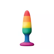 NS NOVELTIES fenékdugó Colours Pride Edition Pleasure Plug Small Rainbow - szivárvány színben, S-méretben, letapasztható, vízálló