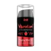 INTT stimuláló gél Vibration Strawberry Airless Bottle 15 ml - csiklóstimuláló, orális szexhez is, eper ízű, melegítő és bizsergető hatással