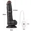 LOVETOY felcsatolható vibrátor Vibrating Easy Strapon Set 7,5'' - realisztikus műpénisz, herés, vízálló, letapasztható, távirányítós