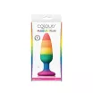 NS NOVELTIES fenékdugó Colours Pride Edition Pleasure Plug Medium Rainbow - szivárvány színben, M-méretben, letapasztható, vízálló, szilikon (13 cm)