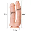 LOVETOY kétágú dildó 12'' Realistic Mega Double Dildo - realisztikus, kétvégű, kétrétegű, hajlítható, letapasztható, vízálló, PVC (30 cm és 33 cm)