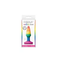 NS NOVELTIES fenékdugó Colours Pride Edition Pleasure Plug Mini Rainbow - szivárvány színben, mini méretben, letapasztható, vízálló, szilikon (8.9 cm)