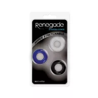 RENEGADE péniszgyűrű Stamina Rings - 3 különböző színű, vízálló, vibráció nélküli