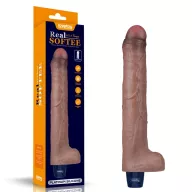 LOVETOY élethű vibrátor 10,5" Real Softee Rechargeable Silicone - realisztikus, herékkel, vízálló, akkumulátoros, szilikon (26,5 cm)