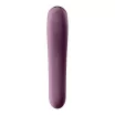 SATISFYER léghullámos csiklóizgató és G-pont vibrátor Dual Kiss Wine Red - lila színben, vízálló, akkumulátoros, ingyenes applikációval