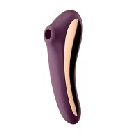 SATISFYER léghullámos csiklóizgató és G-pont vibrátor Dual Kiss Wine Red - lila színben, vízálló, akkumulátoros, ingyenes applikációval