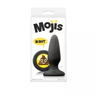 NS NOVELTIES fenékdugó Moji's SHT Medium Black - fekete színben, emojival díszitve, letapasztható, vízálló, szilikon  (10,5 cm)