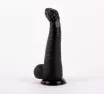 X-MEN hajlított dildó David's 12.4" Cock Black I - fekete színben, extra stimuláló felszínnel, letapasztható, vízálló, PVC, 28 cm