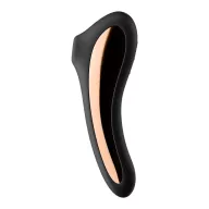 SATISFYER léghullámos csiklóizgató és G-pont vibrátor Dual Kiss Black - fekete színben, vízálló, akkumulátoros, ingyenes applikációval