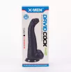 X-MEN hajlított dildó David's 12.4" Cock Black I - fekete színben, extra stimuláló felszínnel, letapasztható, vízálló, PVC, 28 cm