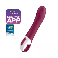 SATISFYER G-pont vibrátor Big Heat - lila színben, vízálló, okos, melegítő funkcióval, ingyenes applikációval