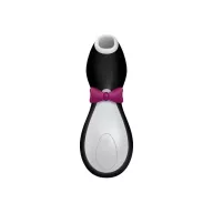 SATISFYER léghullámos csiklóizgató Penguin - fekete-fehér színben, vízálló, akkumulátoros