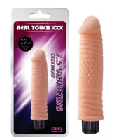 CHISA NOVELTIES élethű vibrátor Real Touch XXX 7.5 inch Vibrating Cock No.07 - realisztikus, testszínű, vízálló, elemes, TPE (19 cm)