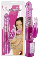 YOU2TOYS csiklóizgatós vibrátor Sugar Babe Purple - lila színben, g-pontos, forgó funkcióval, extra gyöngyös stimulációval, elemes