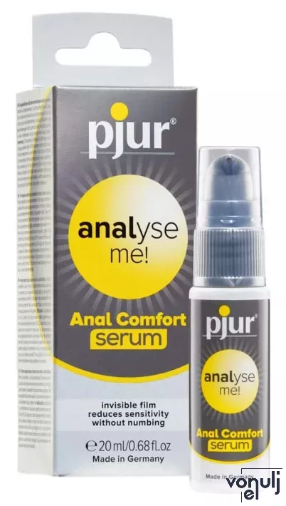 PJUR intim síkosító Analyse Me! Anal Comfort Serum 20 ml - anális, gél állagú, hosszantartó, nyugtató hatással, latex óvszerhez is