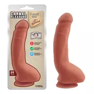 CHISA NOVELTIES élethű dildó Carnal Pleasure Latin - nagy méretű, letapasztható, herékkel, testszínű, vízálló, TPE (23,5 cm)