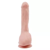 CHISA NOVELTIES élethű dildó Carnal Pleasure - nagy méretű, letapasztható, herékkel, testszínű, vízálló, TPE (23,5 cm)