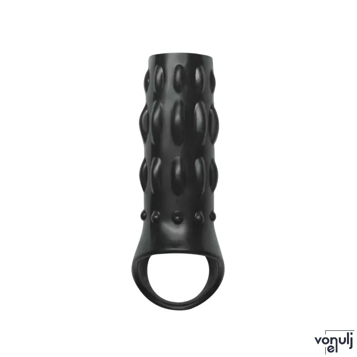 RENEGADE péniszmandzsetta Reversible Power Cage Black - fekete színben, stimuláló felszínnel, vízálló, (15 cm)