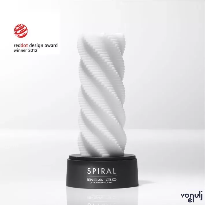 TENGA maszturbátor 3D Spiral - vízálló, fehér színben, különleges spirálos megjelenéssel