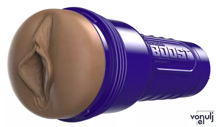 FLESHLIGHT maszturbátor Boost Bang Medium Dark - realisztikus, vagina formájú, sötét testszínű, vízálló, vibráció nélküli