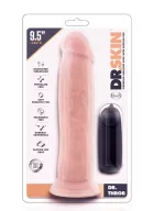 BLUSH élethű vibrátor Dr. Skin Dr. Throb 9,5" vibr. cock - realisztikus, letapasztható, távirányítós, vízálló, elemes, PVC (24 cm)