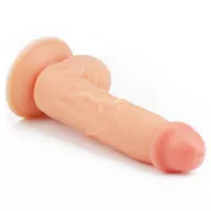 LOVETOY élethű dildó 8" ULTRA SOFT DUDE 1 - közepes méretű, vastag, ultra rugalmas, herékkel, letapasztható, TPE (20 cm)