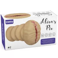 LOVETOY maszturbátor Alien's Pie Masturbator 2 - realisztikus, torz vagina formájú testnyílással, vibráció nélküli, vízálló