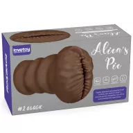 LOVETOY maszturbátor Alien's Pie Masturbator 2 Black - realisztikus, torz vagina formájú testnyílással, vibráció nélküli, vízálló