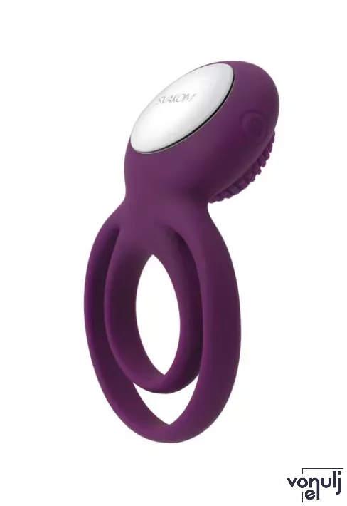 SVAKOM péniszgyűrű Tammy Violet - lila színben, vibrációs funkcióval, heregyűrűvel, vízálló, akkumulátoros