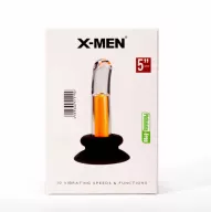 X-MEN fenékdugó 10 Speeds Vibrating Gpot Plug 1 - áttetsző-narancssárga színben, vibrátoros, vízálló, akkumulátoros