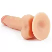 LOVETOY élethű dildó 8" ULTRA SOFT DUDE 2 - közepes méretű, vastag, ultra rugalmas, herékkel, letapasztható, TPE (20 cm)