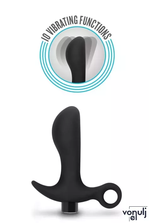 BLUSH prosztata izgató Anal Adventures Prostate Massager 01 - fekete színben, vízálló, akkumulátoros