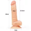 LOVETOY élethű dildó 8" ULTRA SOFT DUDE 2 - közepes méretű, vastag, ultra rugalmas, herékkel, letapasztható, TPE (20 cm)