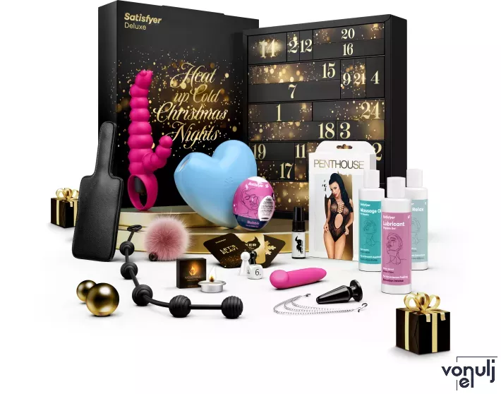 SATISFYER Deluxe adventi kalendárium - 24 ablak különböző erotikus ajándéktárgyakkal