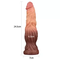 LOVETOY élethű dildó 9,5" NATURE COCK PLATINUM - nagy méret, herék nélkül, kétrétegű, letapasztható, szilikon (24 cm)